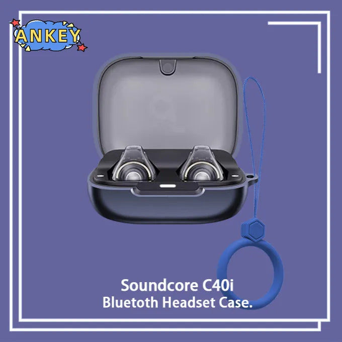Case for Anker Soundcore C40i Protective Cover ring Anti-fall Soft Silicone C30i Wireless Bluetooth Earbuds Carrying