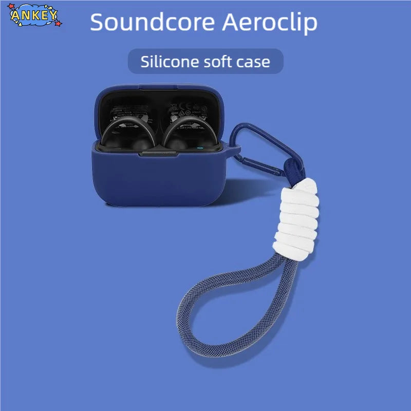 for Anker Soundcore AeroClip Protective Silicone Cute Cartoon Covers Wireless Earbuds Shell TWS Headphone Portable