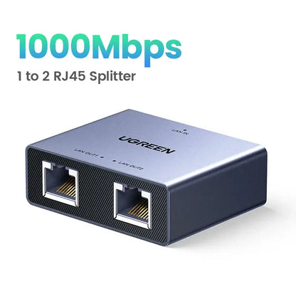 UGREEN 1000Mbps RJ45 Splitter 1 to 2 Ethernet Adapter
