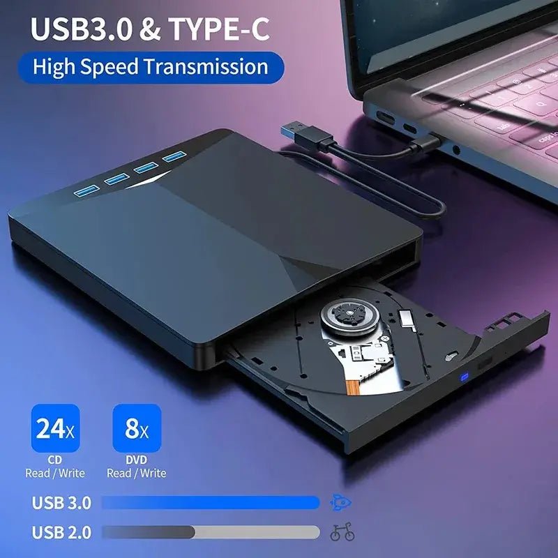 Multi-Function External Optical Drive – USB 3.0 & Type-C