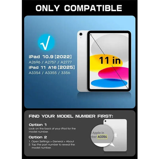 iPad Case with Screen Protector and Pencil Holder Rugged Bumper Design
