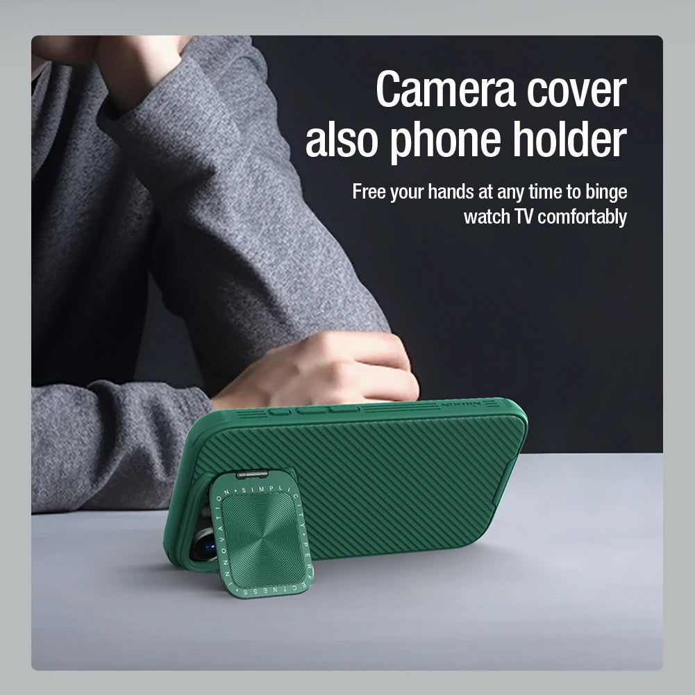 Nillkin For iPhone 16 Pro Max 5G/16 Pro Case CamShield Prop Case Lens cover metal bracket phone case shockproof protective cover