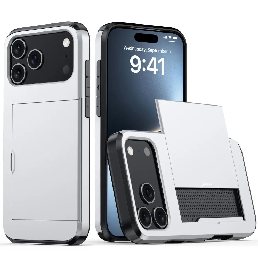 Wallet Slide Cover Card Slot Phone Cover For iPhone 17 Pro Max 17 Air 17Pro Max Case Luxury Business Style Shockproof Funda Capa