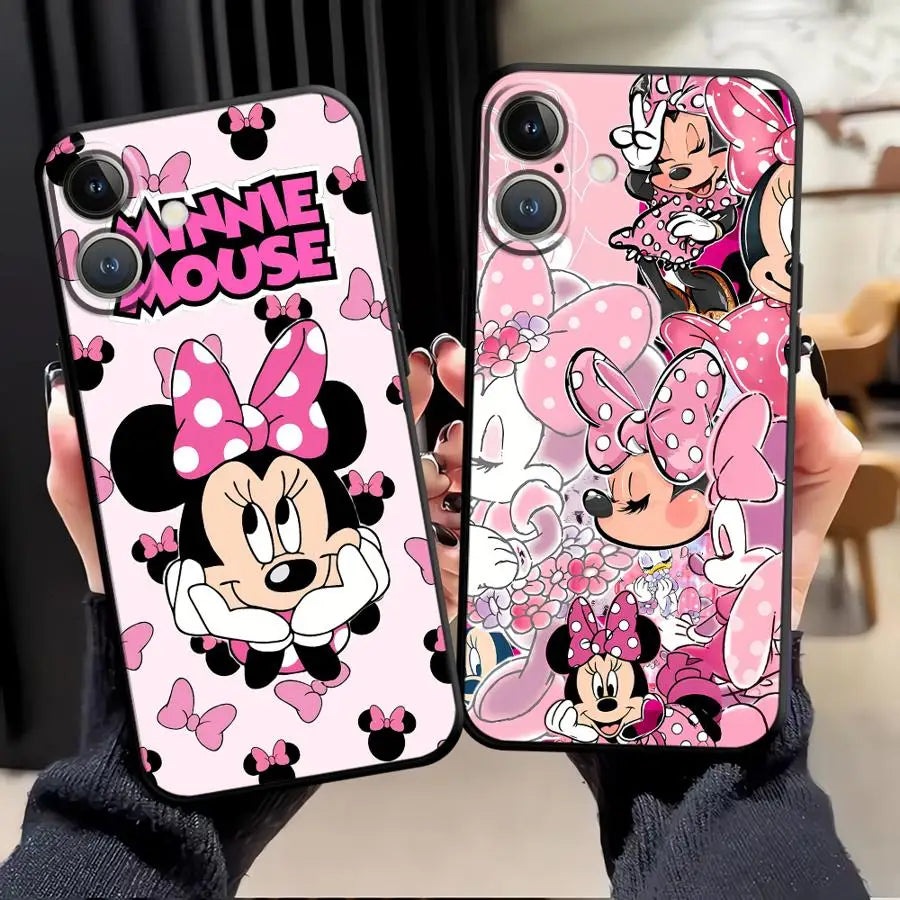 Case for iPhone 17 16 Pro Max X XS XR 15 Plus 14 SE 11 12 13 Mini 17Air 7 8 Soft Back Phone Cover Disney Minnie Mouse