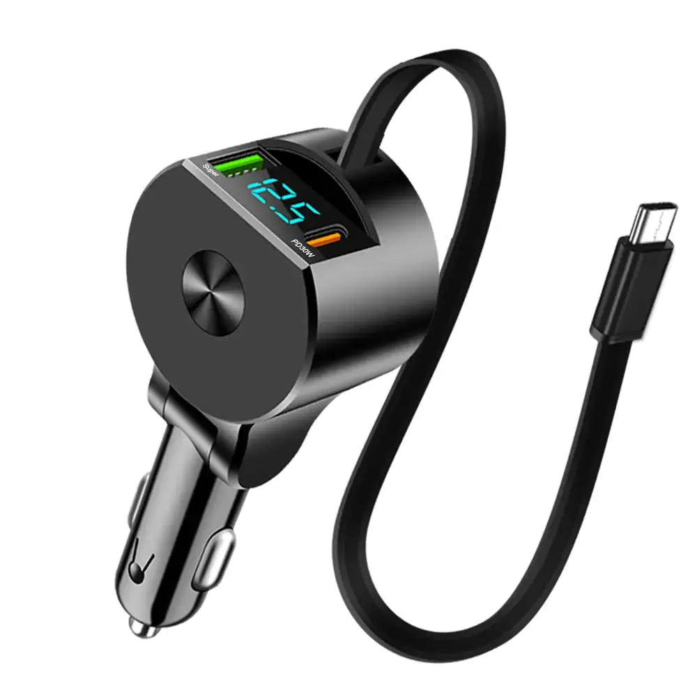 Retractable Car Charger 75W Fast Car Phone Charger – buy-Techs Park