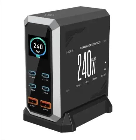 240W Multi-Port USB Fast Charger – High-Speed Charging Station 