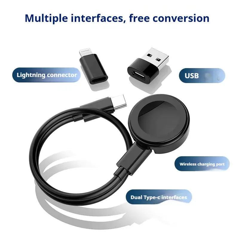 All-in-One Charge Card by Techs Park showcasing multiple interfaces and wireless charging capabilities.