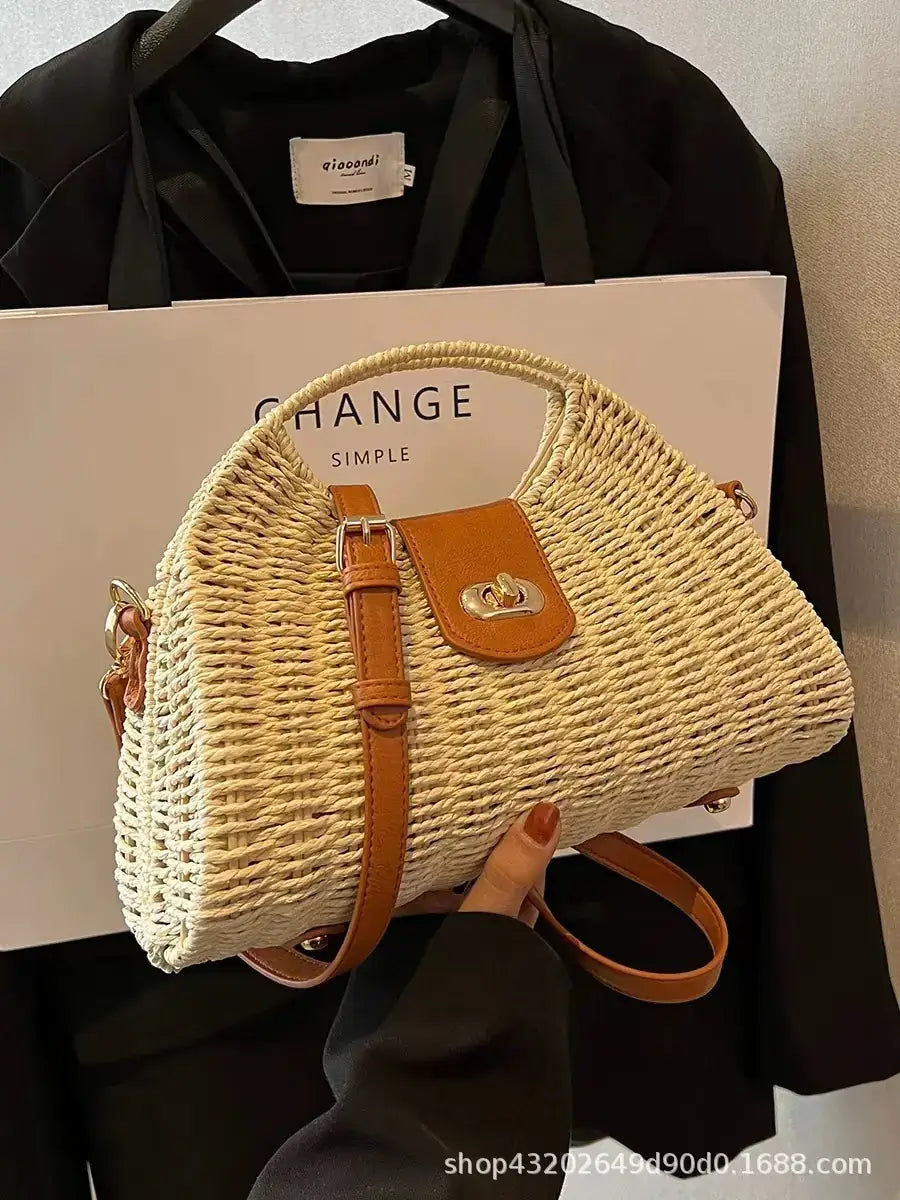Trendy Woven Straw Bag for Women - Beach & Vacation