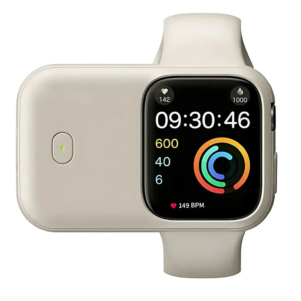 Portable Wireless Power Bank for Apple Watch – 1200mAh Charger for efficient charging on the go.