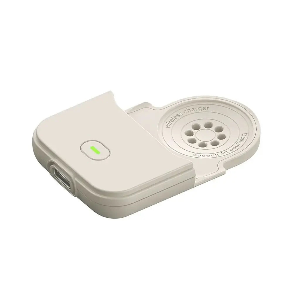 Portable Wireless Power Bank for Apple Watch – 1200mAh Charger-Techs Park, compact wireless charger design.