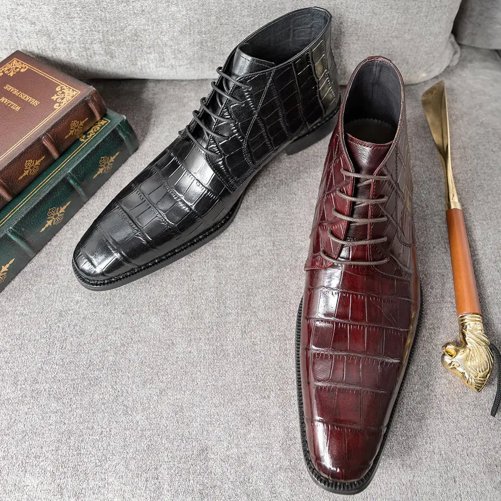 Trendy Men's Cowhide Martin Boots