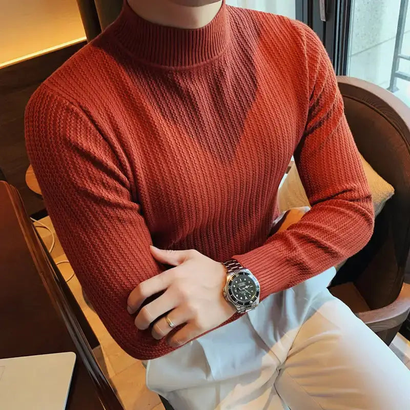 Solid Color Sweater with Fashion Collar