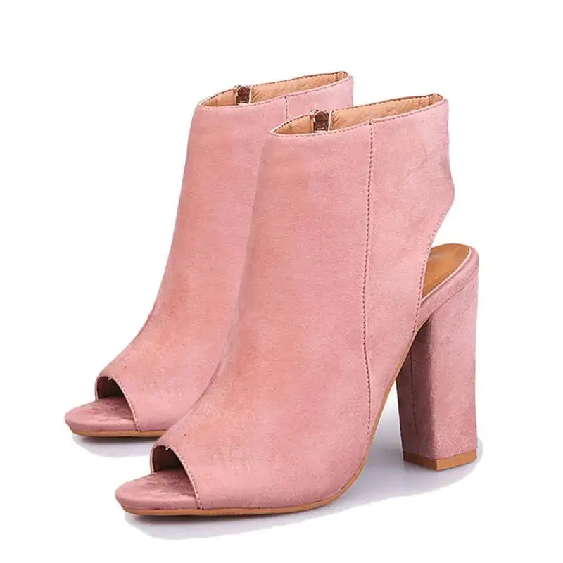 Trendy High Heel Peep Toe Ankle Boots for Women
