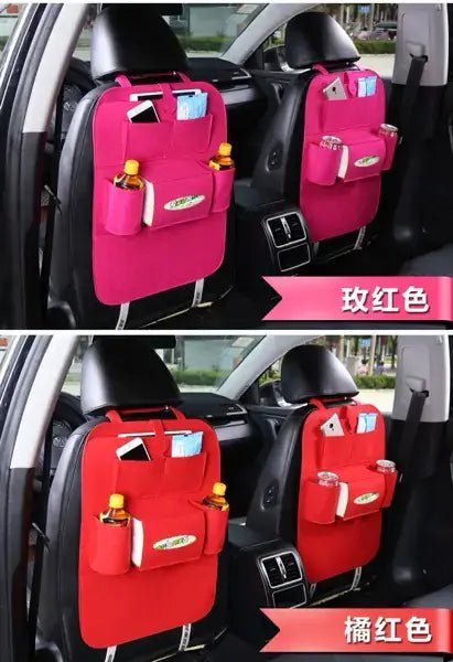 Colourful Chair Back Storage Bag – Multi-Pocket Car Seat Organizer 