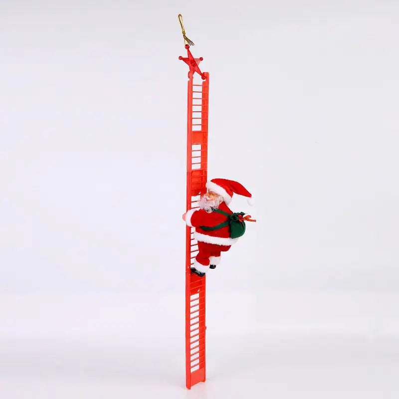 Santa Claus Climbing Toy - Festive Holiday Decor, vibrant Santa figurine climbing a colorful ladder for Christmas.