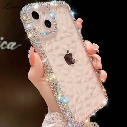 Coque transparente antichoc en TPU souple à paillettes de luxe pour iPhone 13 12 11 14 15 16 Pro Max X Xr Xs 8 7 16 Plus