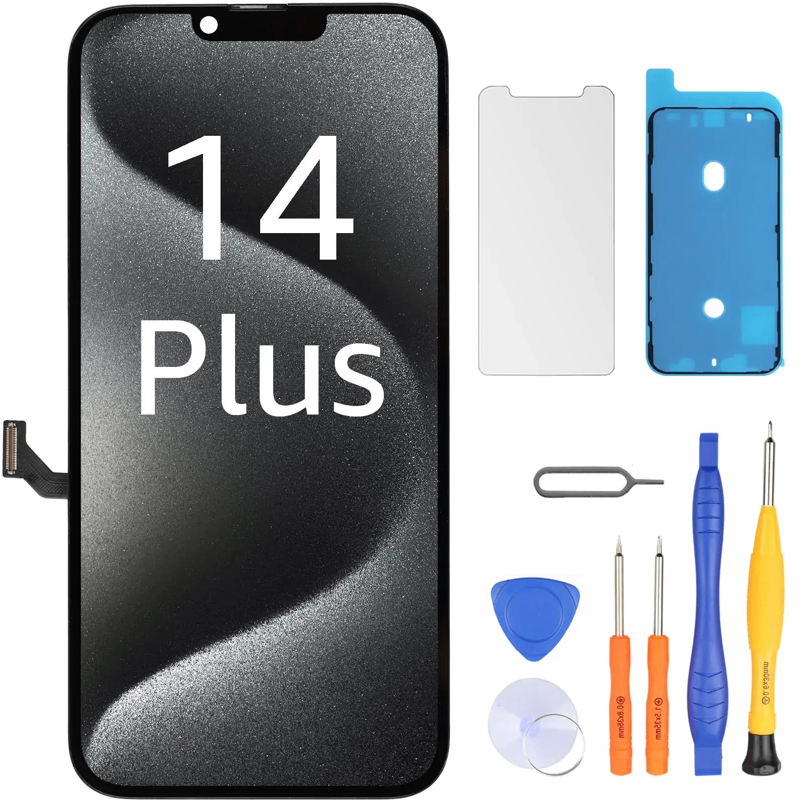 LL TRADER Screen Replacement for iPhone 14 Plus 6.7" LCD Retina FHD Display COF Touch Screen Digitizer with Repair Tool Kits Waterproof Tape Screen Protector (Truetone programable)