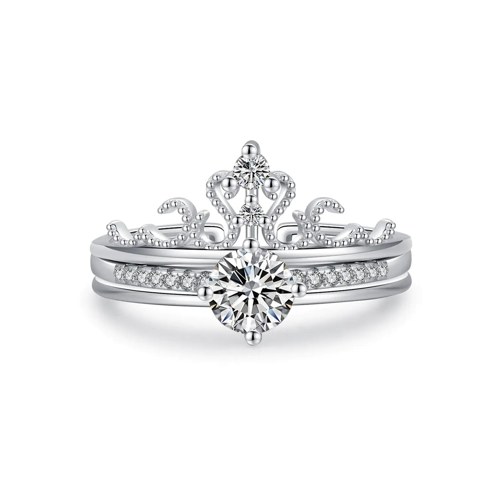 S925 Sterling Silver Light Luxury Crown Ring