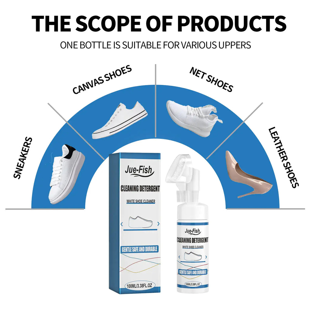 Jue-Fish White Sneaker Cleaner – Restore Bright White Shoes