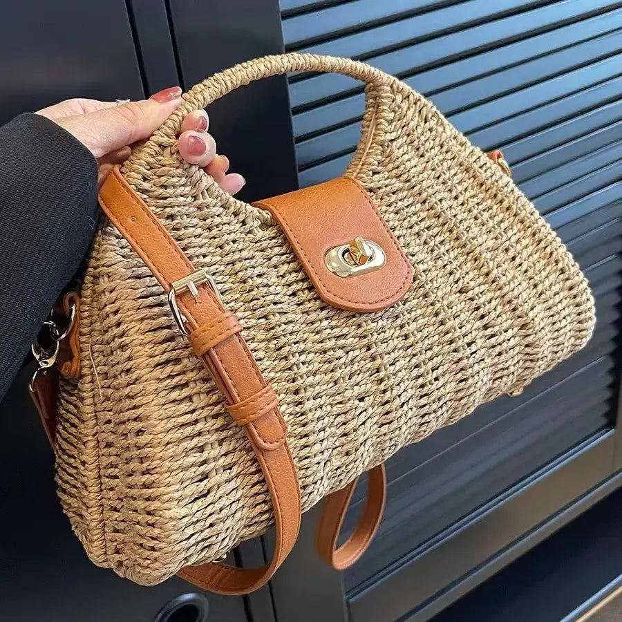 Trendy Woven Straw Bag for Women - Beach & Vacation