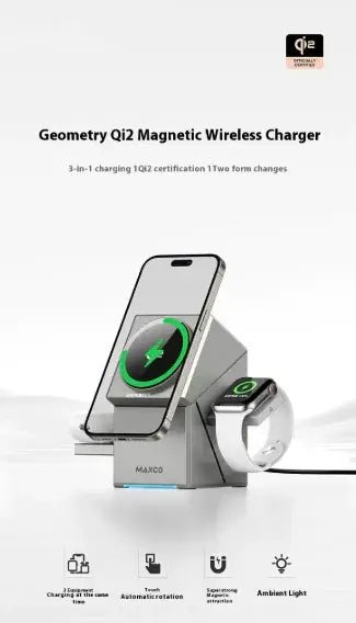 Qi2 Protocol Magnetic Touch Rotating Wireless Charger – Fast 