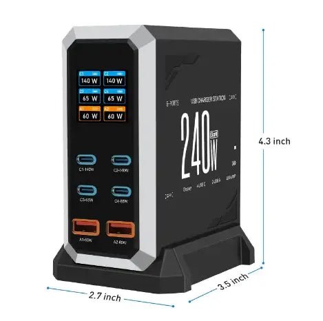 240W Multi-Port USB Fast Charger – High-Speed Charging Station 